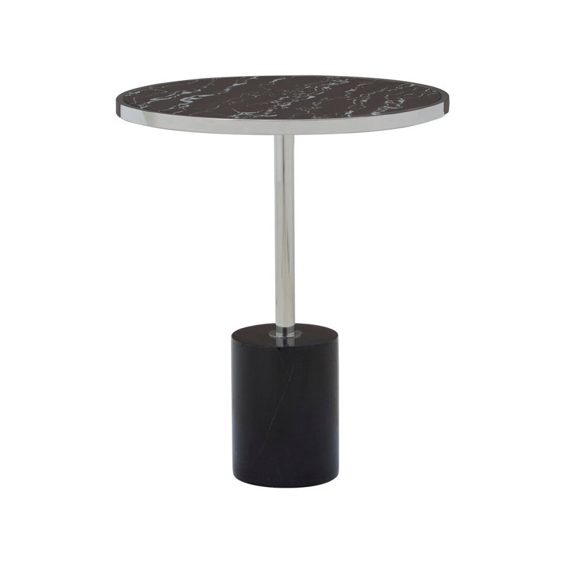 End Table, Black/Silver