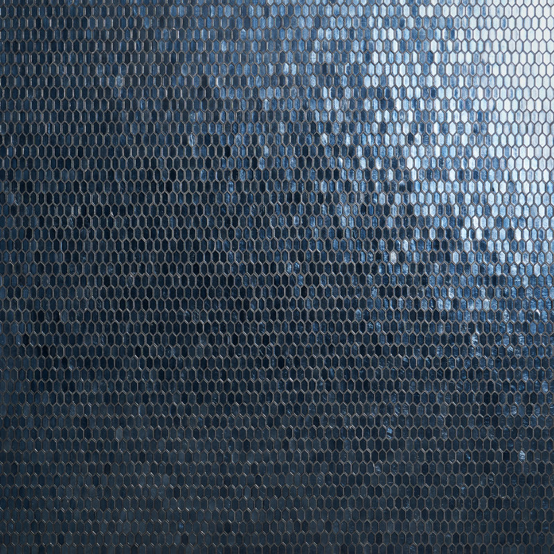 Carrelage mural mosaïque en verre poli 11,61 po x 11,73 po Glimmer, Bleu minuit