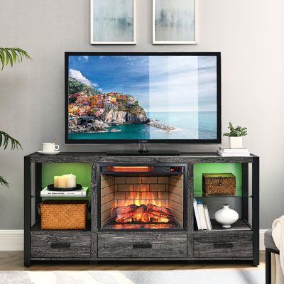 Infrared Quartz Heater Fireplace Insert - 23 Inch Woodlog Edition With Brick. 1500w Heat Energy. 5000 /h. Realistic Flame Feature. 4 Brightness Settings. /ul . Double Guarantee. Energy Saving Mode.