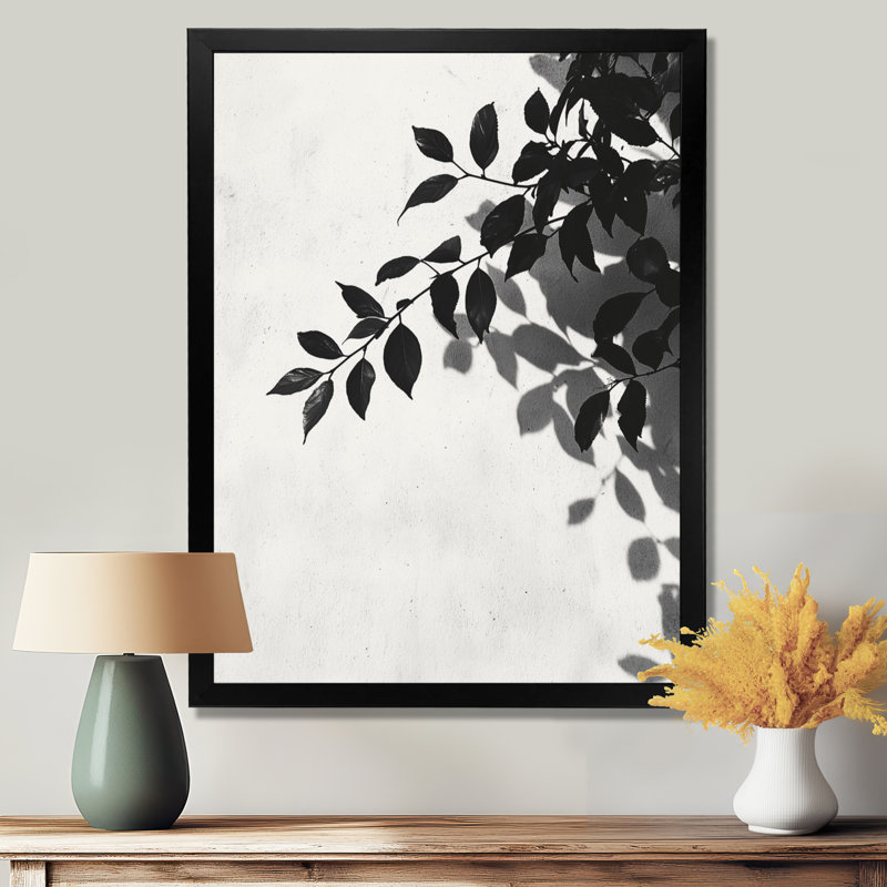 Tamera - Floral Wall Decor, Black, 20" H x 12" W, Single Picture Framed Print
