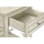 Table d'appoint transitionnelle avec tablette inférieure et rangement en blanc antique 2 pour chambre à coucher
