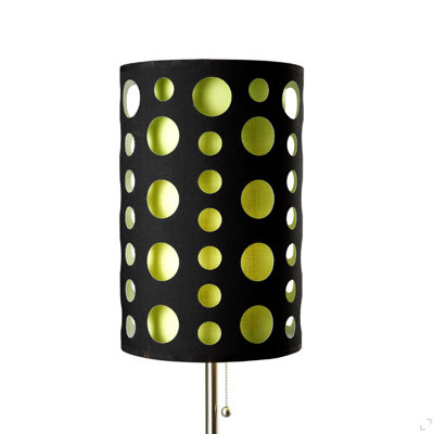 33" Tall Metal Table Lamp, Retro design with Black and Green Shade
