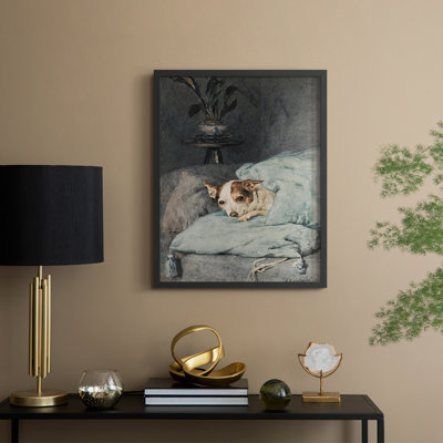 «Vintage Portrait Print», reproduction encadrée en bois massif