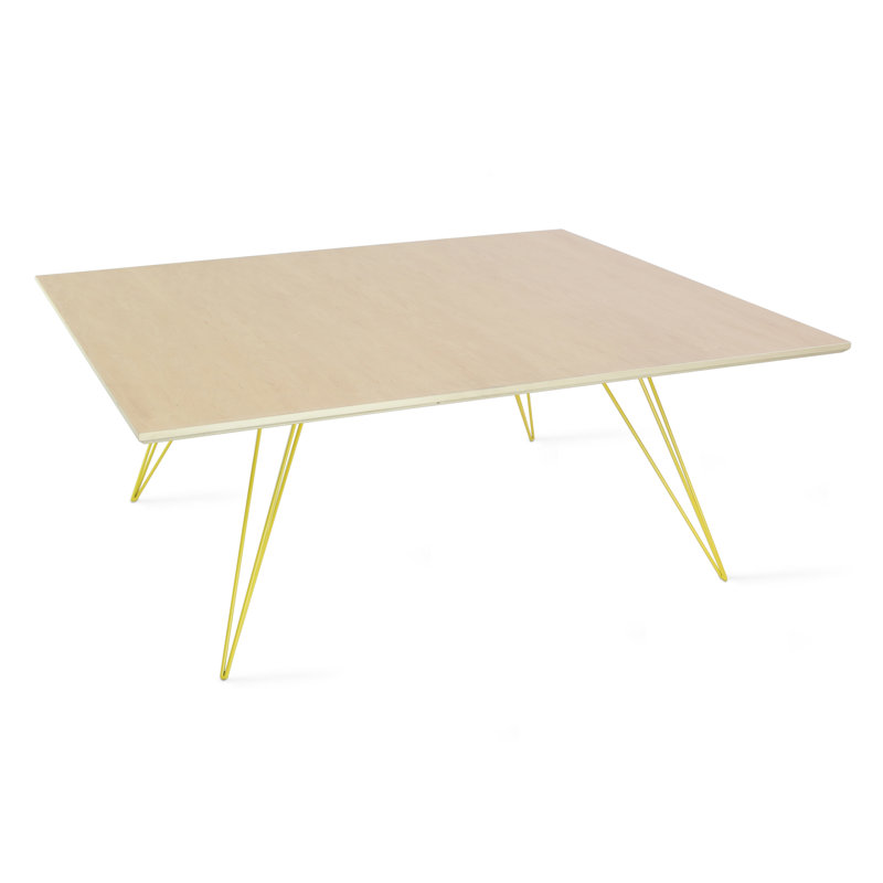Williams Coffee Table, Yellow, 18" H x 46" L x 40" W, Maple