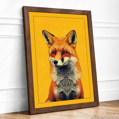 Fox Portrait Modern - Framed Print