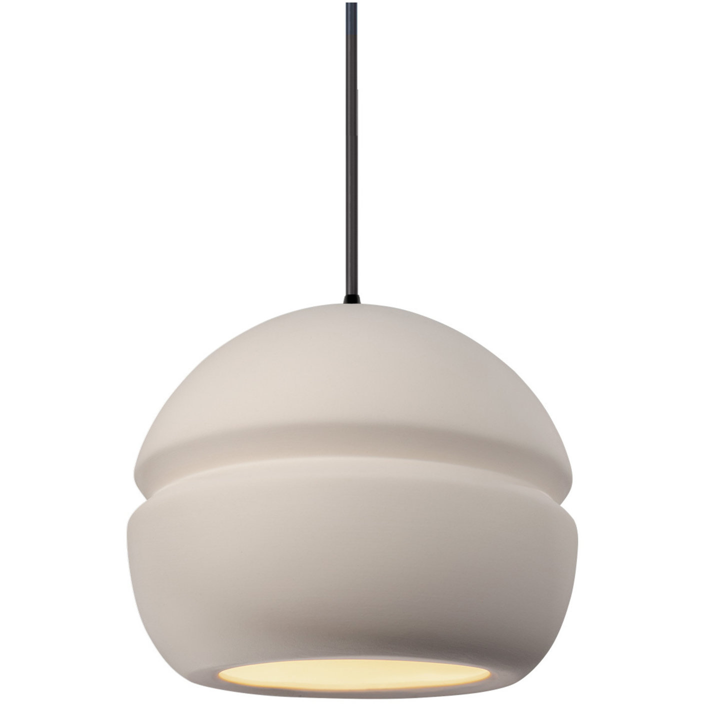 Logan Dimmable Globe Single Light Pendant, Matte Black, Bisque