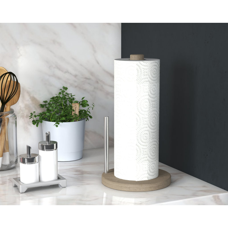 Manada Solid Wood Freestanding Paper Towel Holder