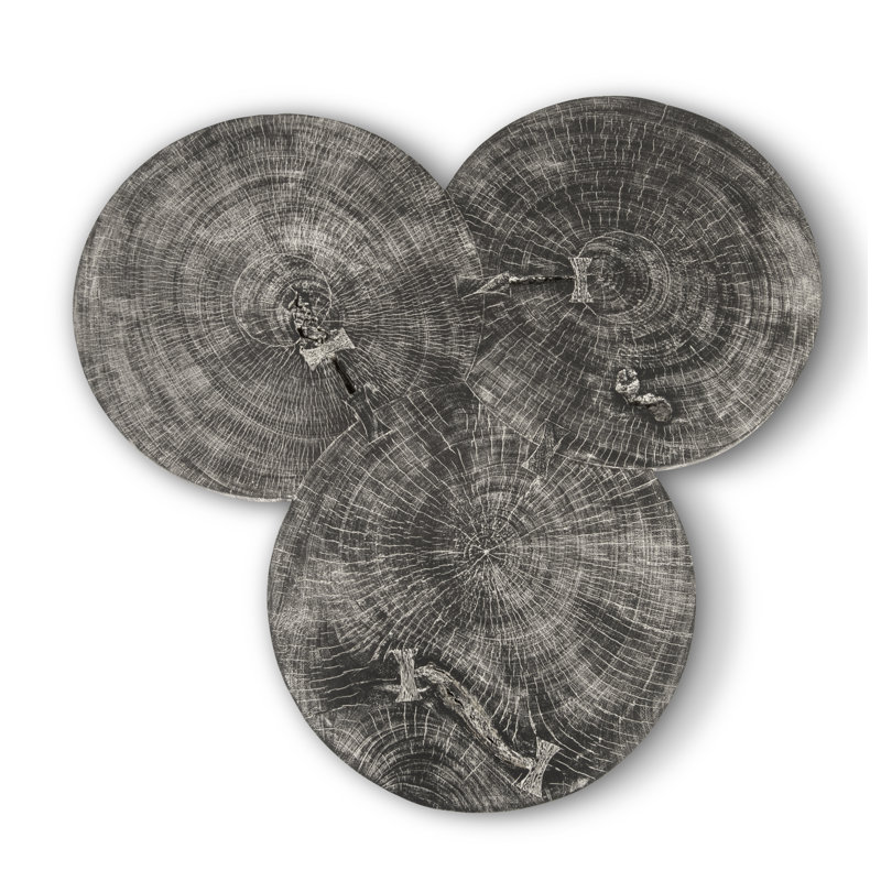 Marley Solid Wood 3 Legs Coffee Table, Gray
