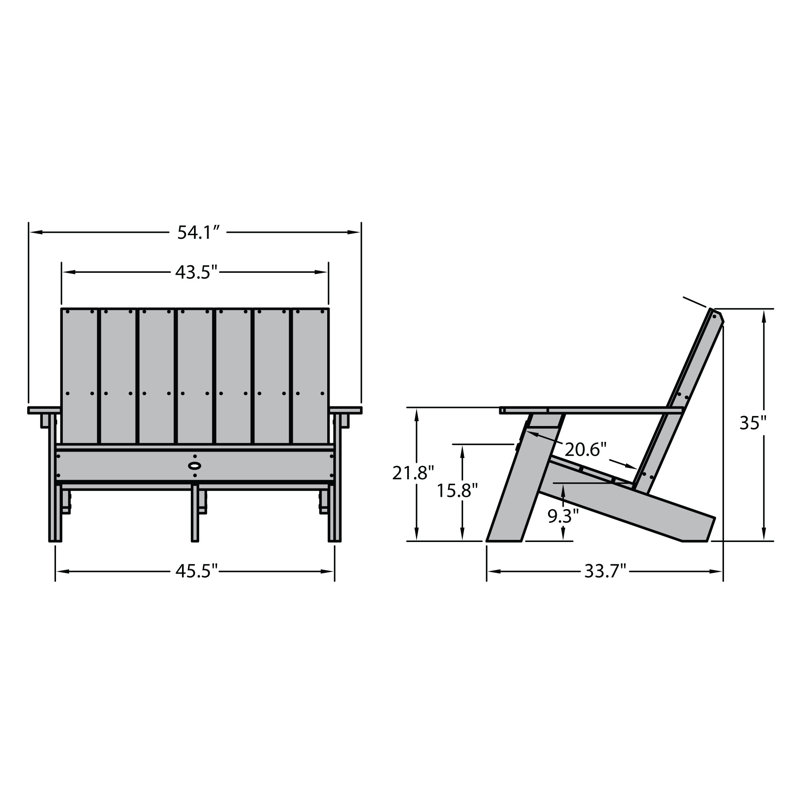 Causeuse double en plastique recyclé Byrnes, Eucalyptus