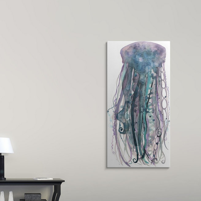 « tentacules iv », reproduction de peinture, Cadre blanc, H 38 po x l 23 po x P 1 po