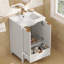 Ensemble de meuble-lavabo moderne avec lavabo, trou de robinet simple, panneaux de porte texturés, tiroir et rangement spacieux pour une utilisation pratique-1436282404