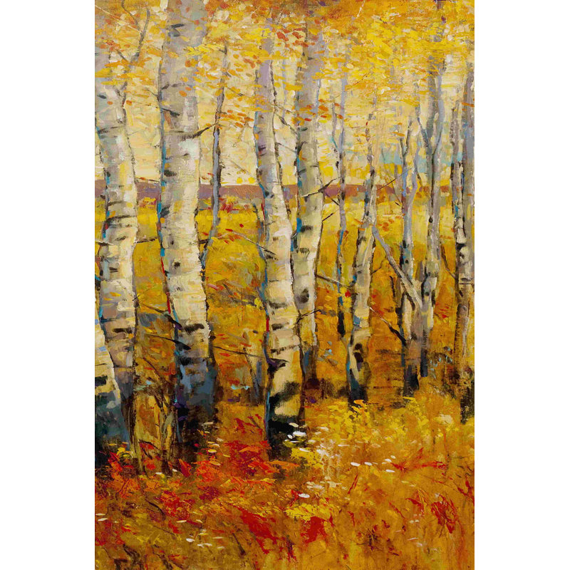 Forêt de bouleaux vive II, H 18 po x l 12 po