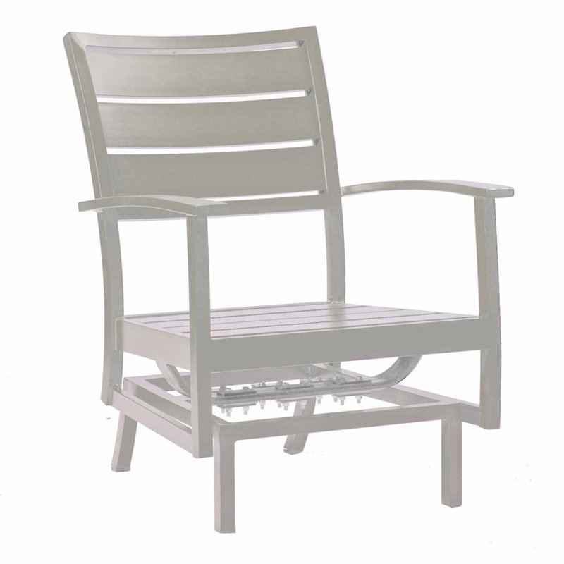 Charleston Aluminum Patio Lounge Chair with Cushions, Oyster, Cabana Stripe Midnight