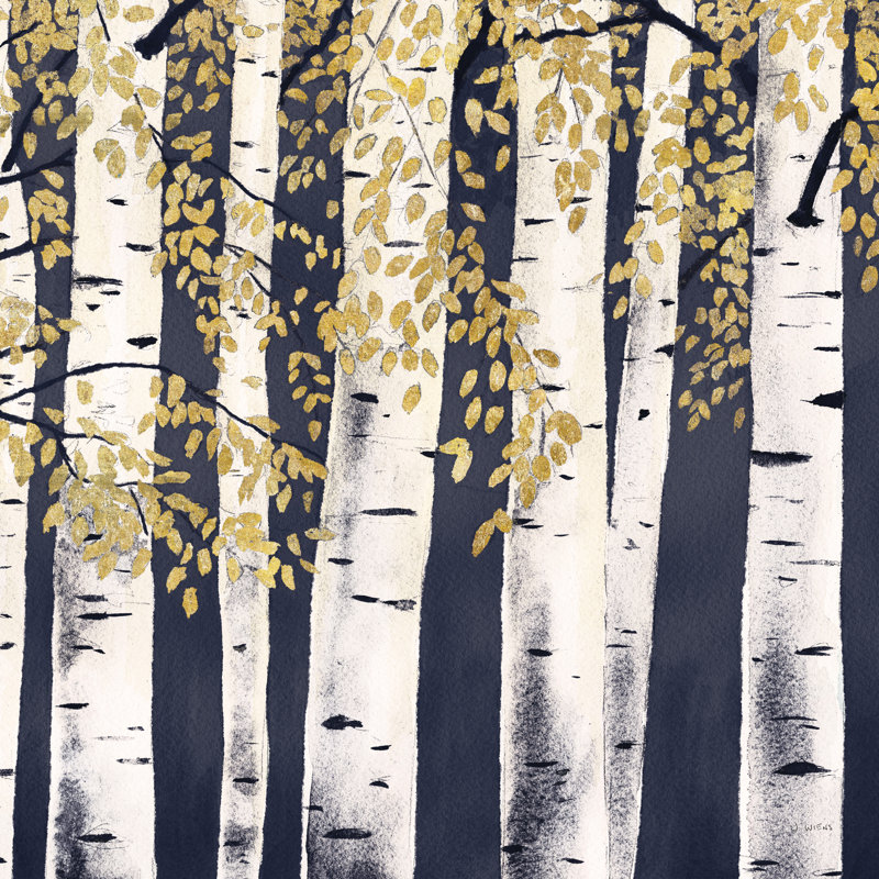 Fresh Forest Indigo III by James Wiens - Wrapped Canvas Painting, 30cm H x 30cm W