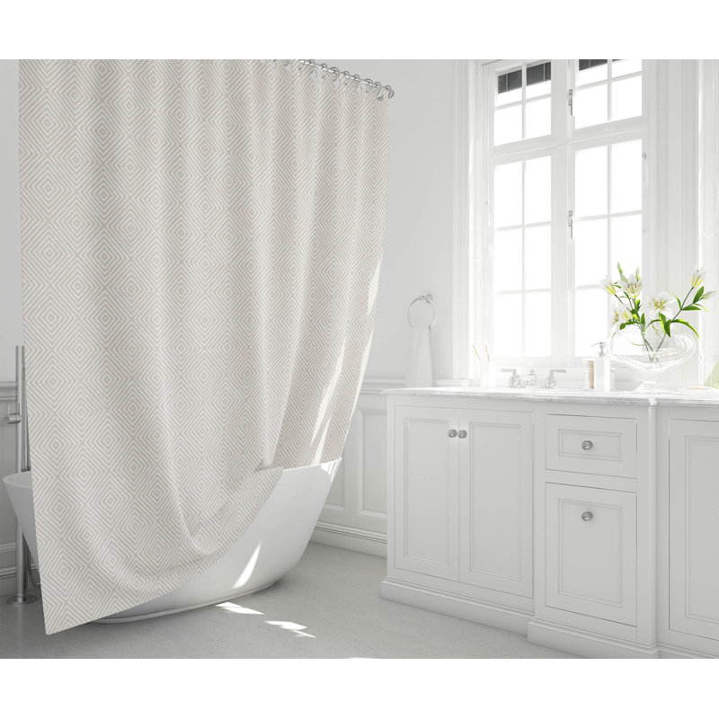 Ikat Spray Ultra-Thin Lightweight Shower Curtain, Taupe