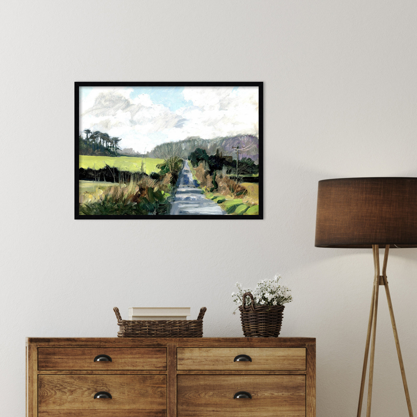 Ceylon "Ripple Lane" Print by Clive Metcalfe, 24" H x 33" W x 1" D, Black