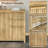 47" Wood Finish Striped Sideboard Buffet Cabinet with 3 Drawers and Adjustable Shelves