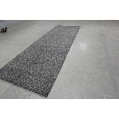 Contemporary One-of-a-Kind Runner 4' X 12' Hand Knotted Area Rug