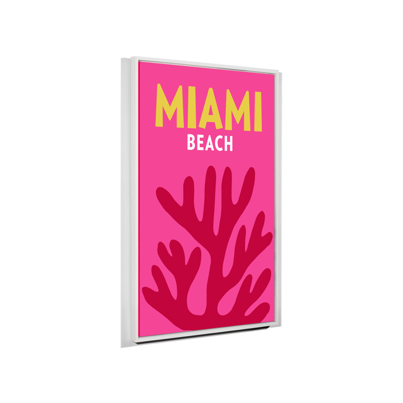 Miami, White Floater Framed, 41" H x 27" W