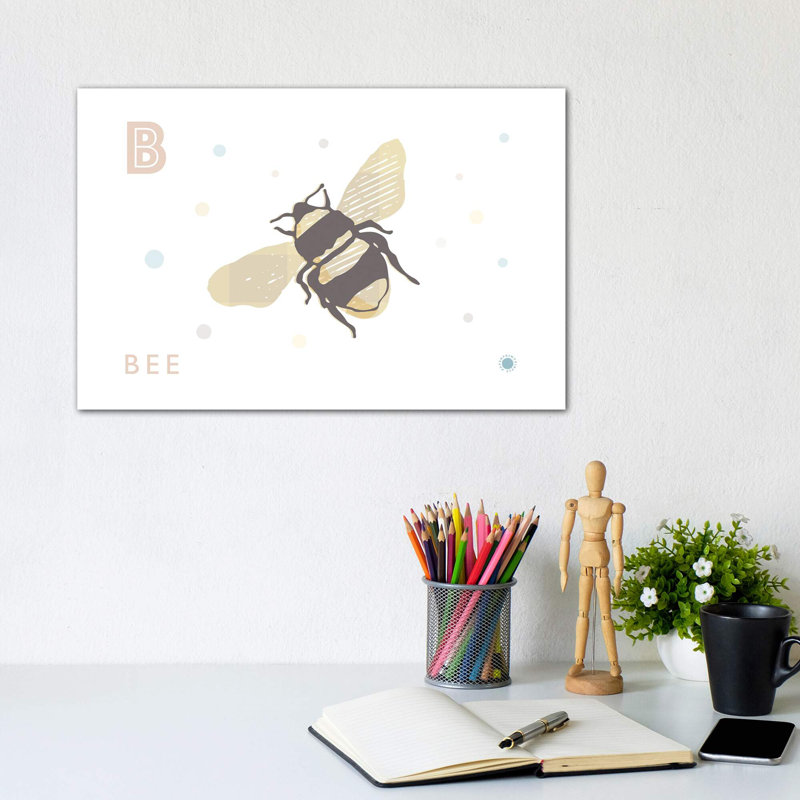 «B Is for Bee» - impression, Pas de tapis, Toile tendue, H 8 po x l 12 po x P 0,75 po
