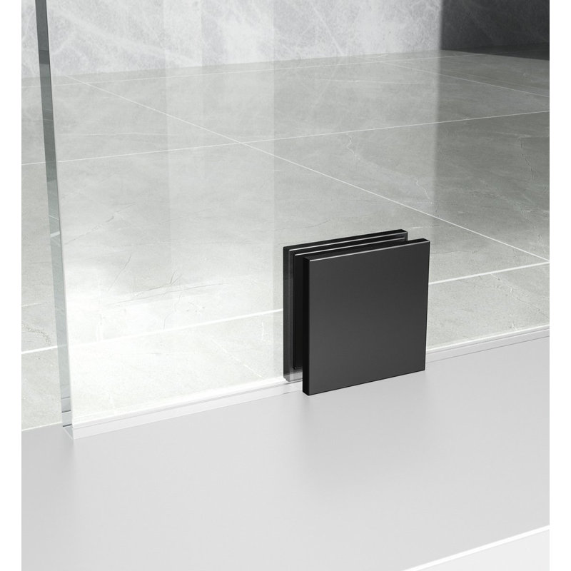 35'' - W x 78'' H Door Framed Shower Door with, Black
