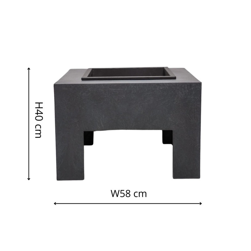 Square Polyresin Wood Burning Fire Pit