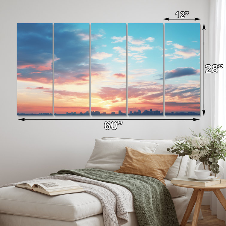 Red Barrel Studio® Blue White Sky Photo Harmony On Canvas 5 Pieces ...