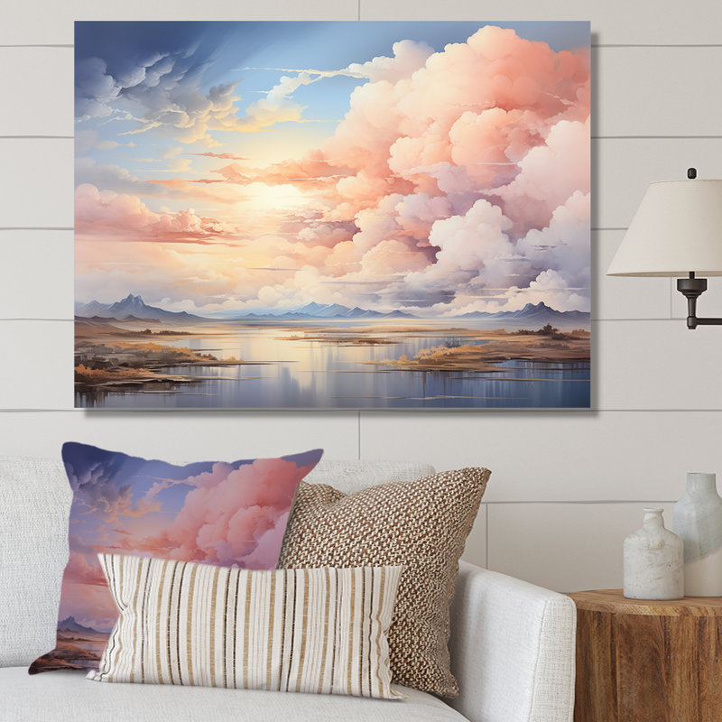 Fantaisie, ciel, paysage, minimalisme I, Toile tendue, H 16 po x l 32 po