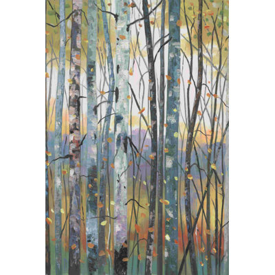 Arbres colorés - reproduction sur toile tendue