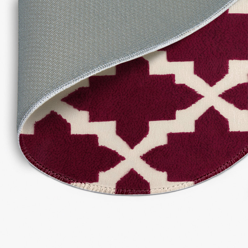 Tapis rouge intérieur et extérieur Trellis, Rond 5 pi