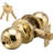 Door Knob Lock, Brass Plated-125841552