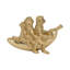 Figurine décorative singes décoratifs sur banane - statues d'objets décoratifs ludiques pour décoration de chambre à coucher ou de salon - 8 po, or