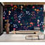 Murale pelez et collez de qualité supérieure - Motif floral foncé-81761647