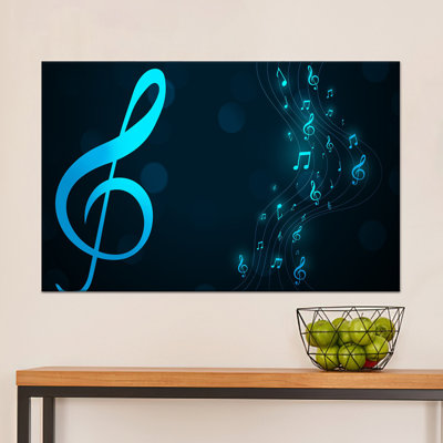 Reproduction d'art sur toile imprimée: décoration murale note de musique moderne, 1P