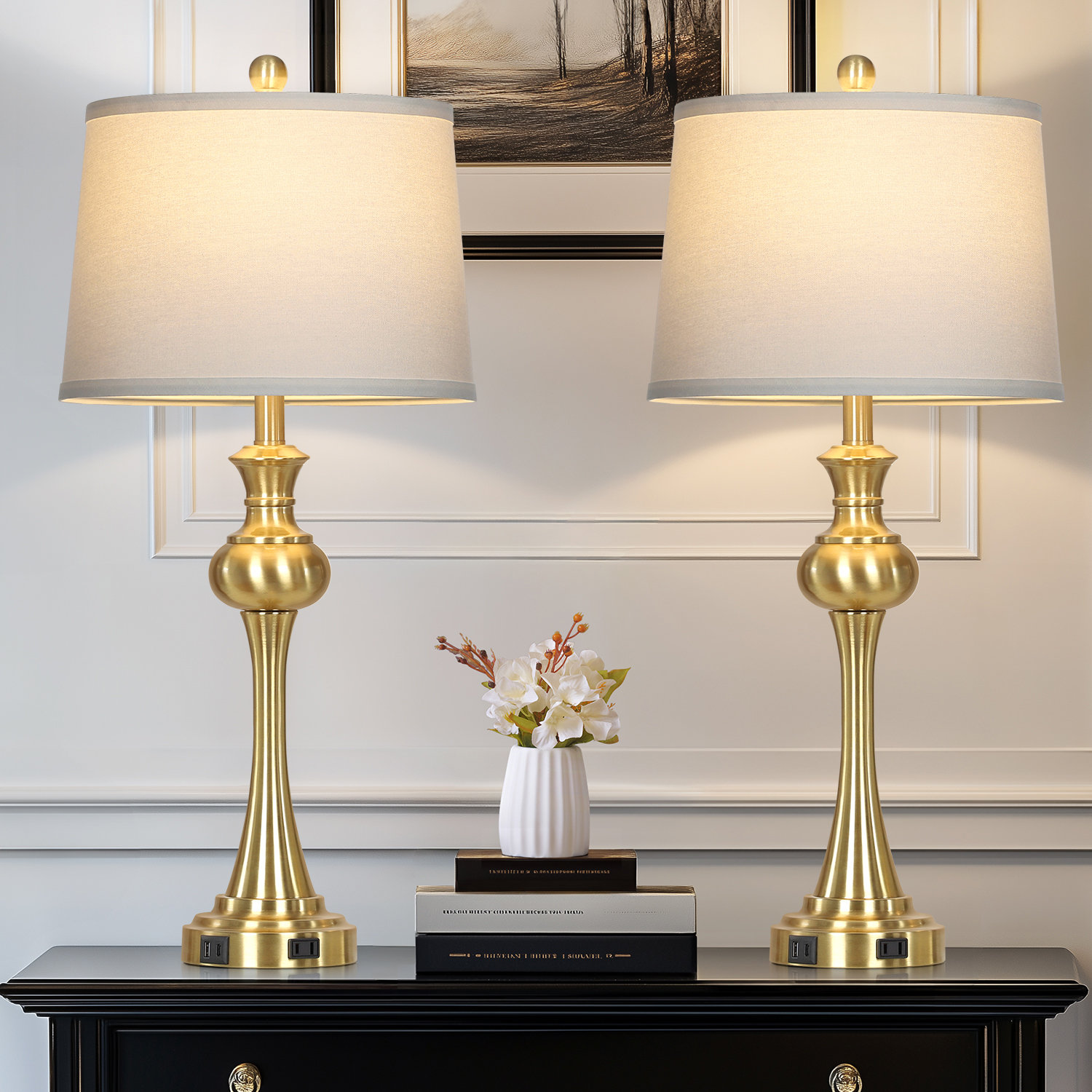 House of Hampton® 28.75” Tall Metal Dimmable Table Lamp with Touch ...