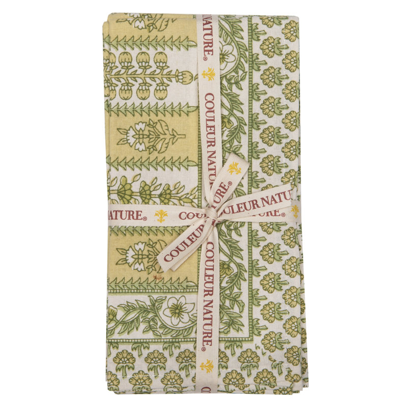Avignon 100% Cotton Square Napkins, Pistache
