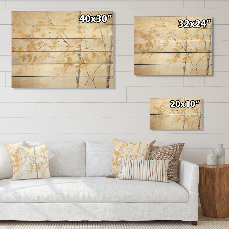 «Golden Minimalisme Bamboo Moment» - Art mural en bois de bambou sur bois de pin naturel, H 10 po x l 20 po