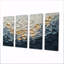 Illusion de pétales de fleurs délicats jaunes et bleus II - fleurs, art mural moderne, 4 pièces-86106561