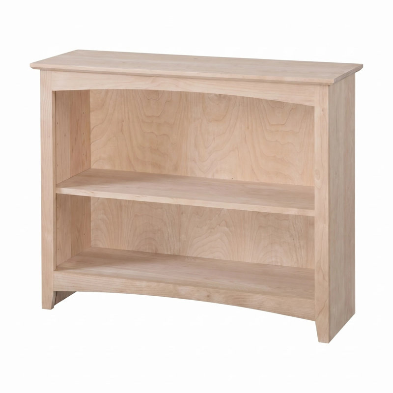 Malani 36" H Solid Wood Classic Bookcase, Unfinished, (2 Shelves) 29"H x 37.75"W x 12.875"D