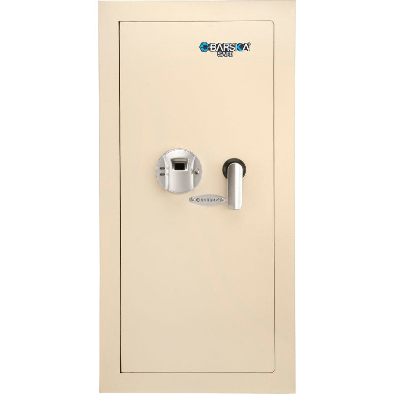 Coffre-fort mural 0,8 pi cu à ouverture biométrique beige pour un accès pratique