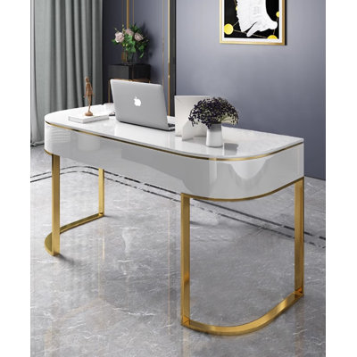 62.99" White Rectangular Slate desks