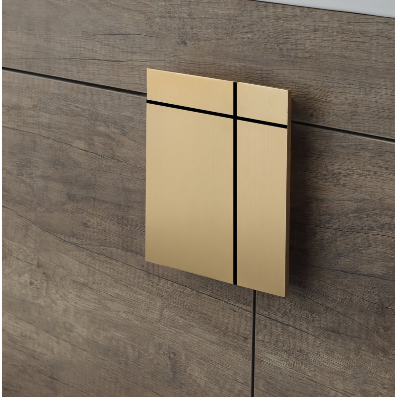 Ensemble de meuble-lavabo simple 36 po Maisie, Laiton satiné, Gris ombré