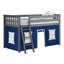 Lit mezzanine simple en bois massif avec rideau Ethridge Kids-1908180087-1908180084