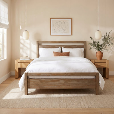 Loft Solid Wood Panel Bed
