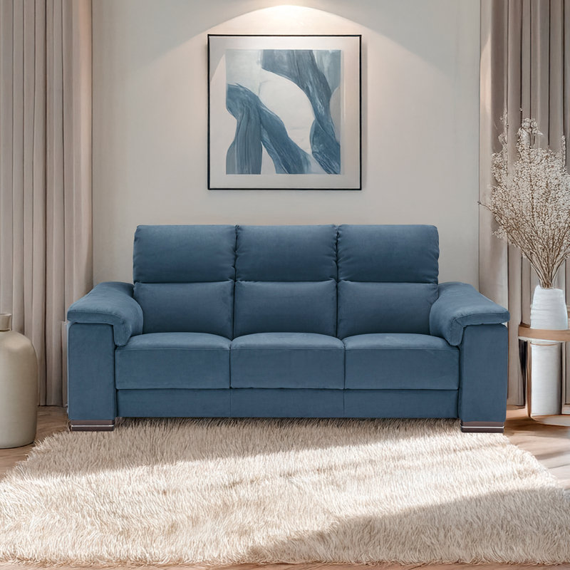 Canapé en microfibre bleu foncé Caley