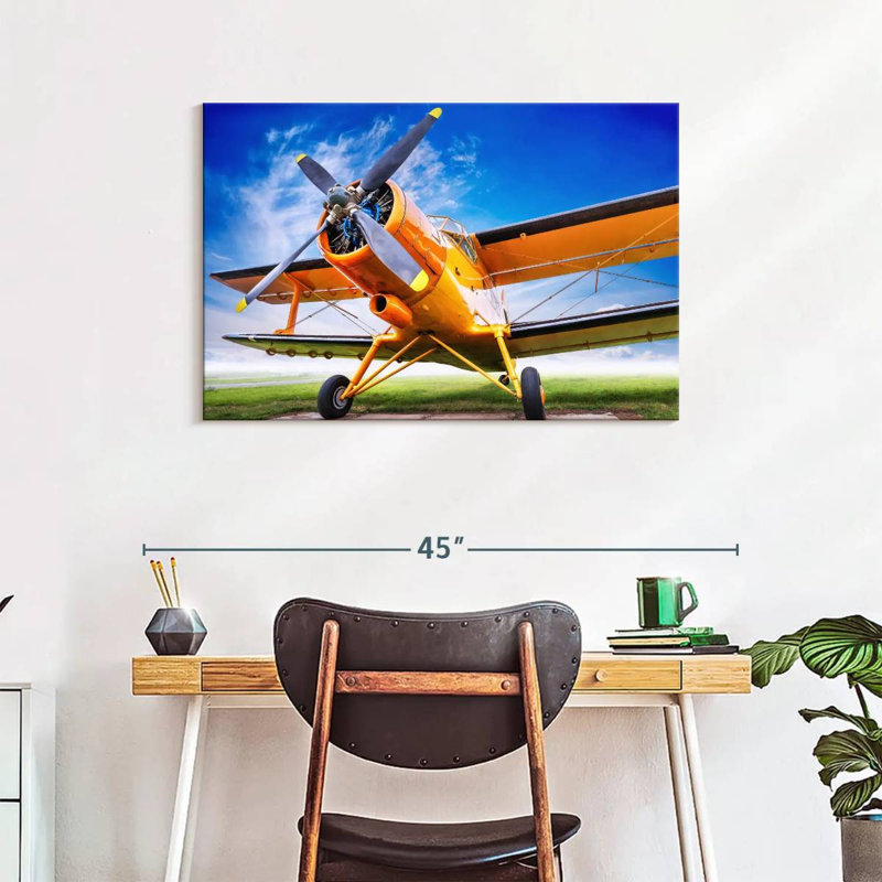 Mehar Orange Airplane, 24" H x 36" W