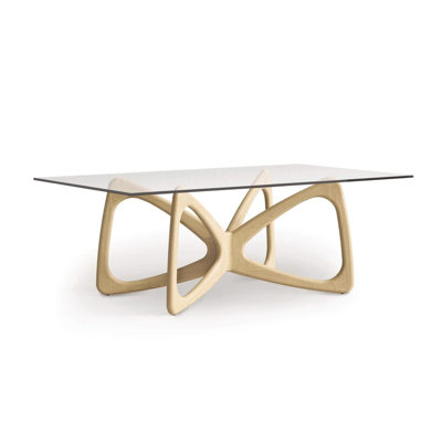 Butterfly Dining Glass Top Table