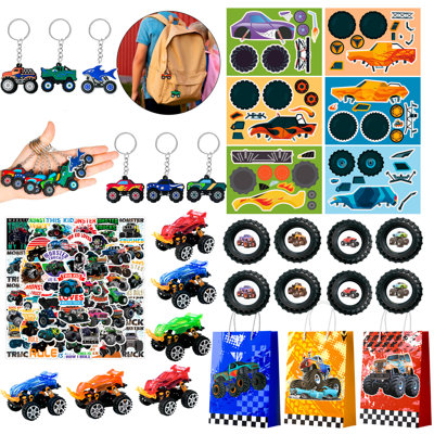 Monster Truck Favors, 110pcs All-In-One Mini Monster Trucks Party Favors Pack