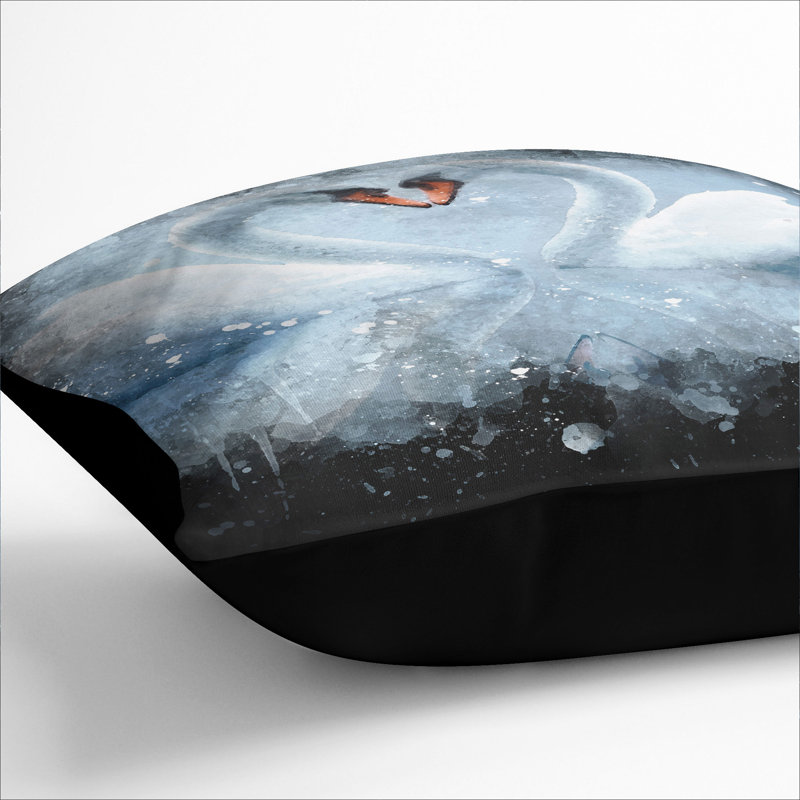 White Swan Vol.3 Scatter Cushion, 40cm H x 40cm W x 15cm D, Black