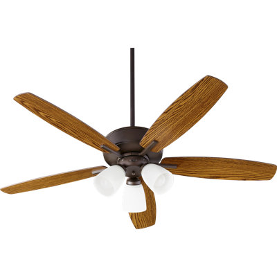 Ventilateur de plafond standard à 5 pales de 52 po avec ensemble d'éclairage inclus Lancaster